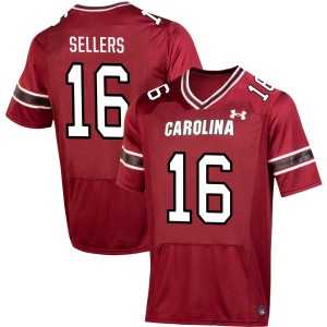 Men LaNorris Sellers Garnet South Carolina #16 Official Jersey 924289-649