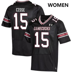 Women Brandon Cisse Black Gamecocks #15 Embroidery Jersey 465105-797