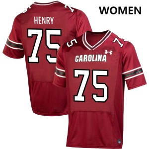 Women Cason Henry Garnet South Carolina Gamecocks #75 Limited Jerseys 739653-547