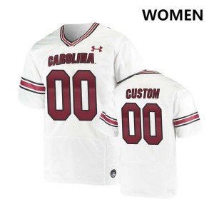Women Custom White University of South Carolina #00 Stitched Jerseys 805459-584