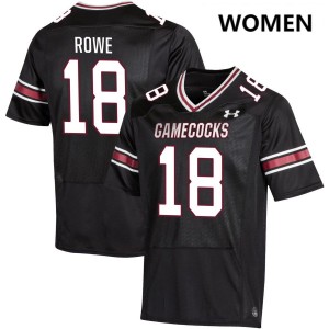Women Brian Rowe Black Gamecocks #18 Stitched Jersey 296494-568