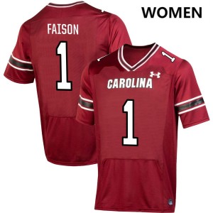 Women Rahsul Faison Garnet South Carolina #1 Official Jersey 196840-789