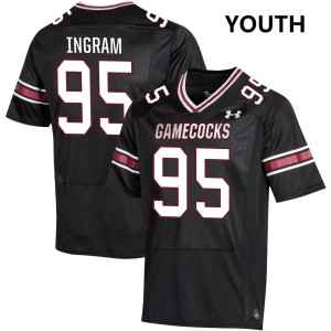 Youth Christian Ingram Black Gamecocks #95 NCAA Jerseys 420655-473