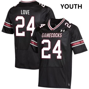 Youth Mason Love Black University of South Carolina #24 Embroidery Jerseys 133793-119